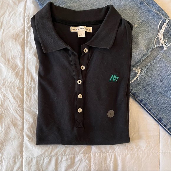 Aeropostale Tops - NWT Aeropostal Black Polo Shirt Size Large